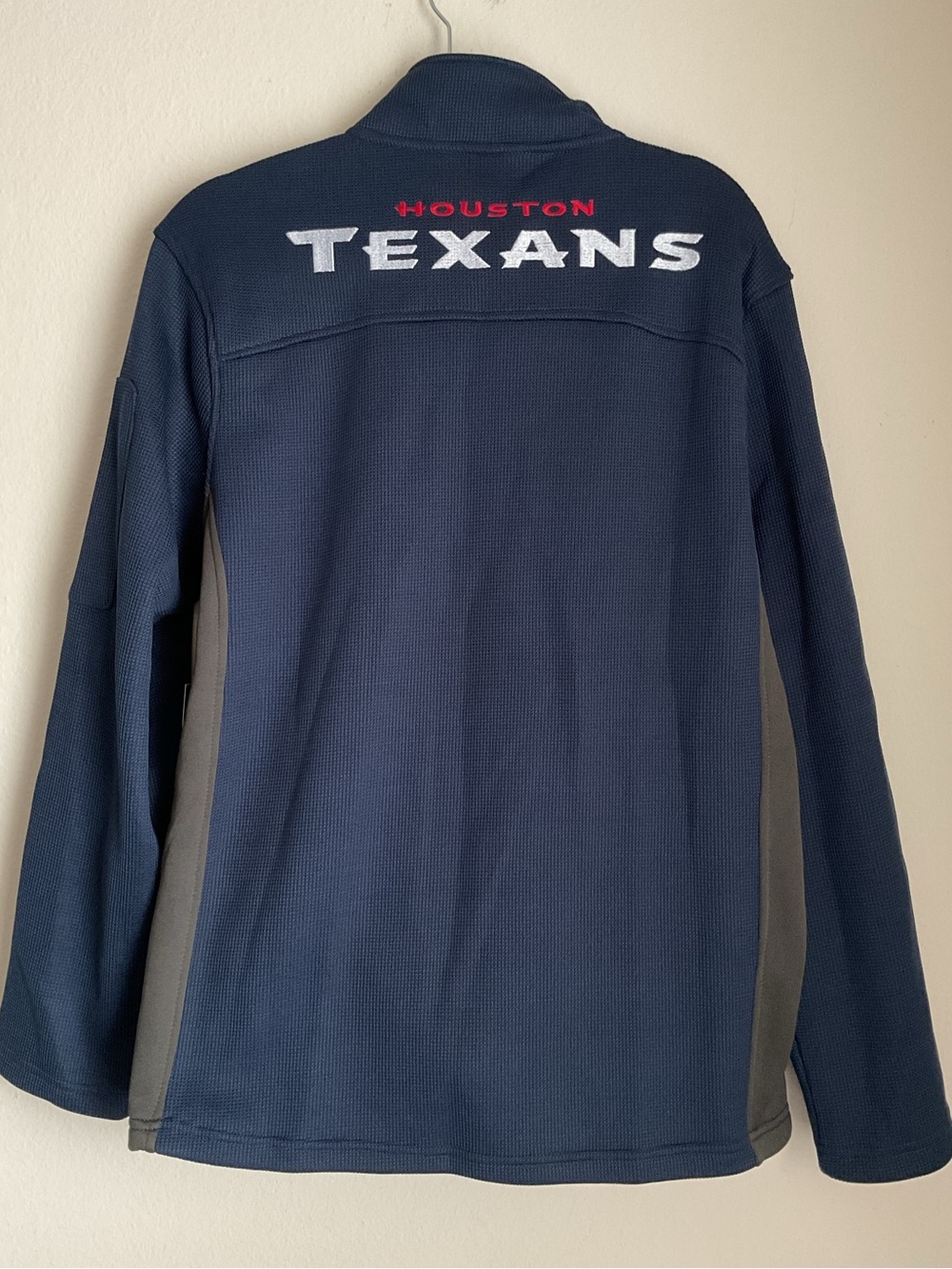 New Men's NFL Houston Texans Navy Quarter-Zip Fleece Pullover size Medium